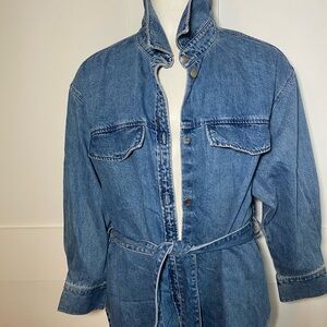 Blue Denim Jacket with Belt - H&M